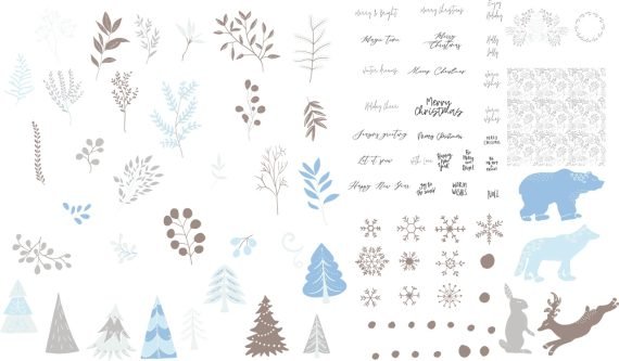 christmas decoration set vector file free