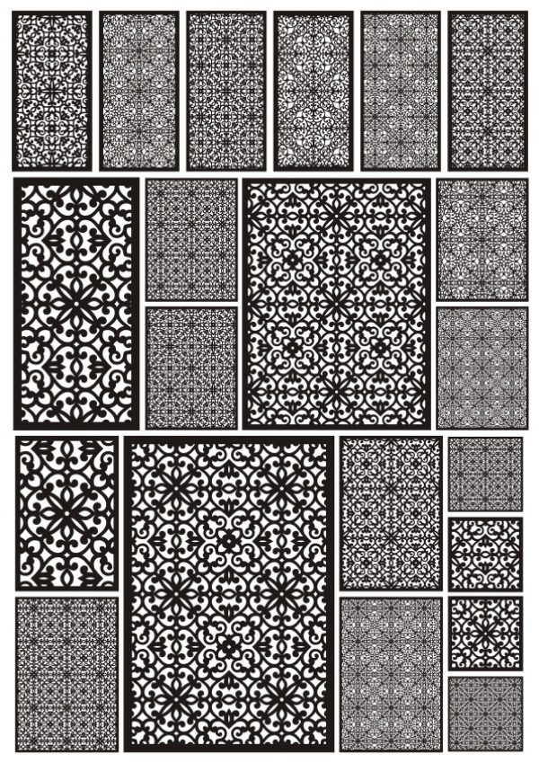 decorative laser cut panel set 2 vector file
