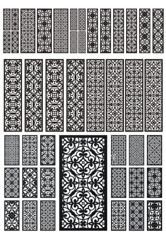 decorative laser cut panel set vector file - Dezin.info