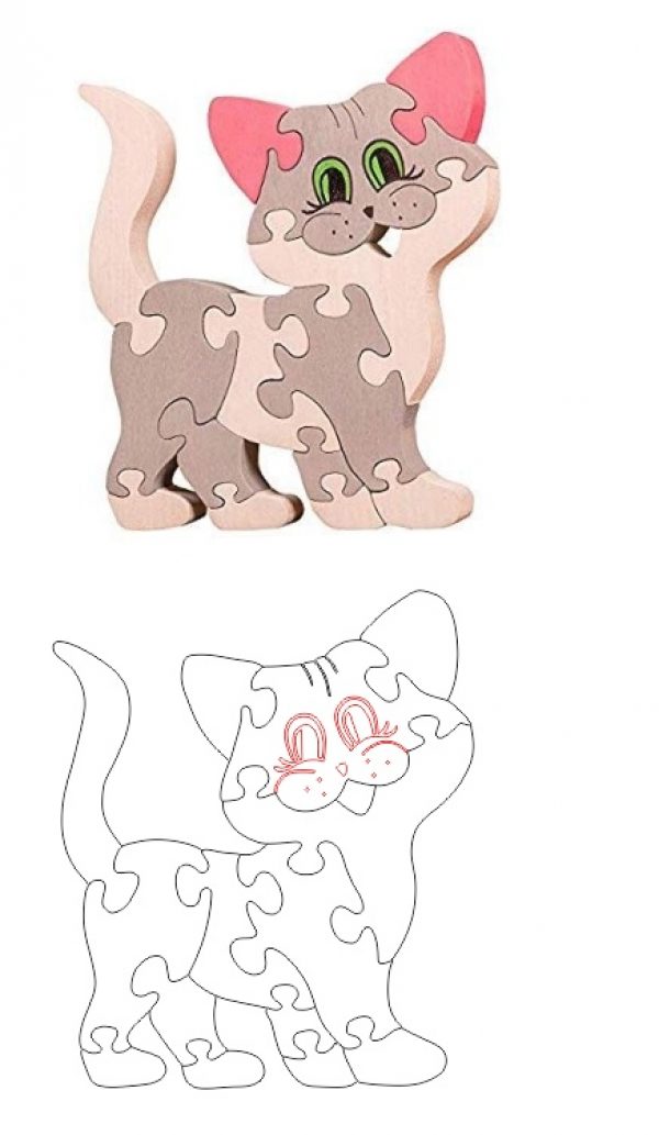 laser cut cat puzzle vector file free - Dezin.info