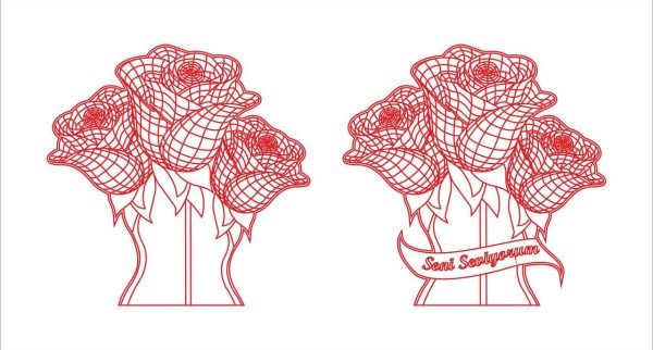 laser engraved rose illusion lamp vector file free