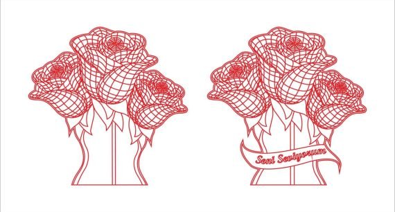 laser engraved rose illusion lamp vector file free