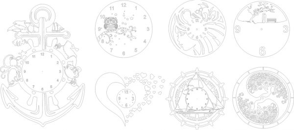 lasercut clock set vector file free