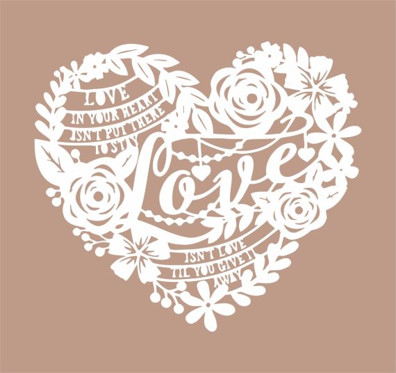 love Frame with monograms Drawings in DXF format