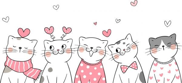 lovely cats set Vector File free