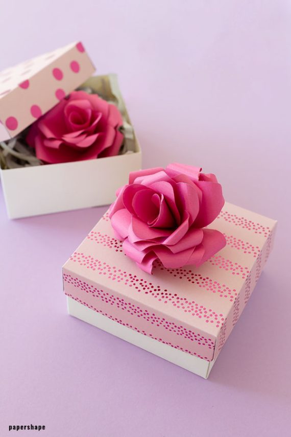 paper roses 3d papercraft template