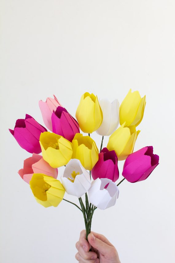paper tulip (free template) papercraft