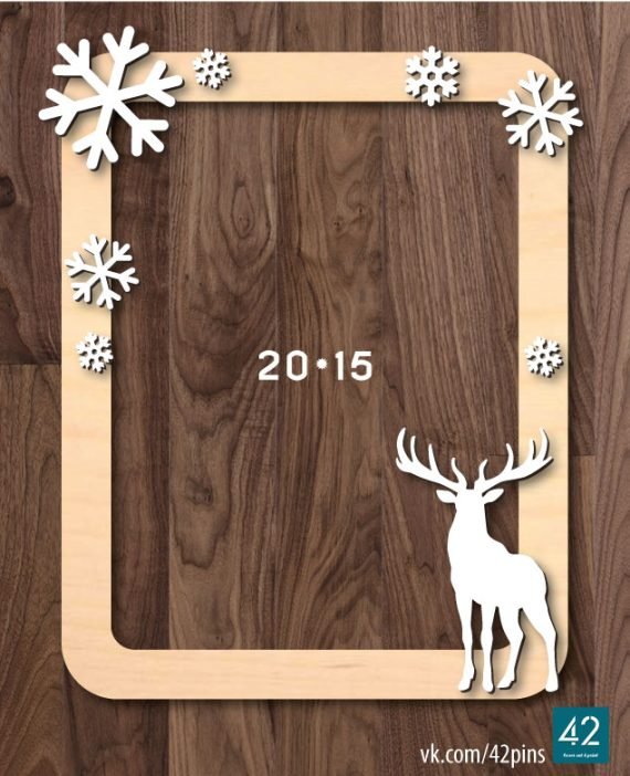 photo frame with deer Drawings and layouts for a laser machine in CorelDRAW format