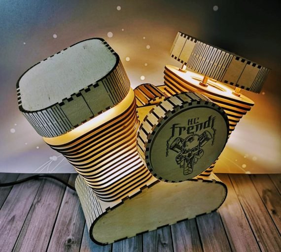 Laser Cut Engine Night Lamp Free Vector dxf Download