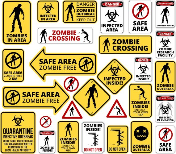 zombie signs set Vector File free